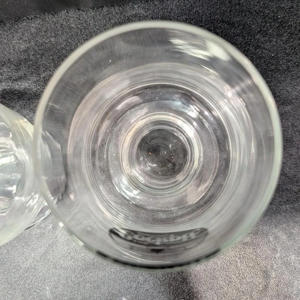 Cockpit Ale Beer Clear Pedestal Glasses, Set‎ of 2, Vintage Memphis Memorabilia